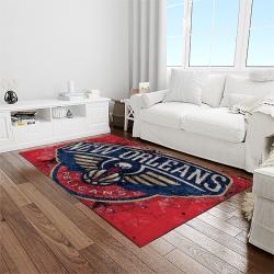 nba new orleans pelicans basketball team logo sport carpet rectangle area rug for living room light room nop36