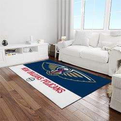 nba new orleans pelicans basketball team logo sport carpet rectangle area rug for living room light room nop8