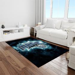 nba orlando magic basketball team logo sport carpet rectangle area rug for living room light room olm3