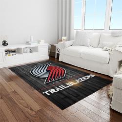 nba portland trail blazers basketball team logo sport carpet rectangle area rug for living room light room ptb16