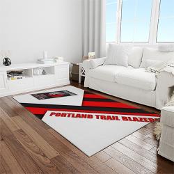 nba portland trail blazers basketball team logo sport carpet rectangle area rug for living room light room ptb34
