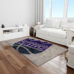 nba sacramento kings basketball team logo sport carpet rectangle area rug for living room light room sck12