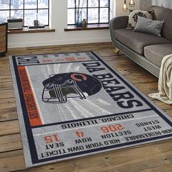 NFL Chicago Bears Football Team Logo Sport Carpet Rectangle Area Rug For Living Room CCB03