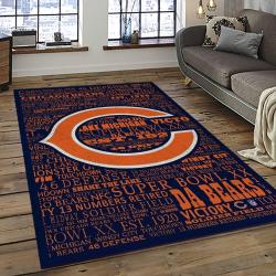 NFL Chicago Bears Football Team Logo Sport Carpet Rectangle Area Rug For Living Room CCB27