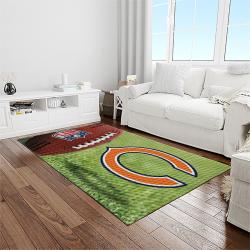 nfl chicago bears football team logo sport carpet rectangle area rug for living room light room ccb01