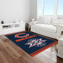 nfl chicago bears football team logo sport carpet rectangle area rug for living room light room ccb06