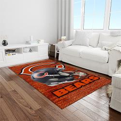 nfl chicago bears football team logo sport carpet rectangle area rug for living room light room ccb31