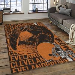 NFL Cleveland Browns Rectangle Rug Personalized Non-Slip Carpet Gift For Football Fans CB05