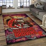 nfl cleveland browns football team logo sport carpet rectangle area rug for living room dark room cb06