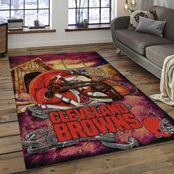 NFL Cleveland Browns Rectangle Rug Personalized Non-Slip Carpet Gift For Football Fans CB06