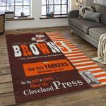 nfl cleveland browns football team logo sport carpet rectangle area rug for living room dark room cb12