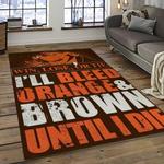 nfl cleveland browns football team logo sport carpet rectangle area rug for living room dark room cb25