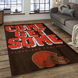 NFL Cleveland Browns Rectangle Rug Personalized Non-Slip Carpet Gift For Football Fans CB28