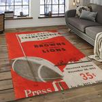 nfl cleveland browns football team logo sport carpet rectangle area rug for living room dark room cb31