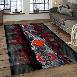 NFL Cleveland Browns Rectangle Rug Personalized Non-Slip Carpet Gift For Football Fans CB35