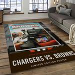 nfl cleveland browns football team logo sport carpet rectangle area rug for living room dark room cb38
