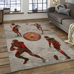 NFL Cleveland Browns Rectangle Rug Personalized Non-Slip Carpet Gift For Football Fans CB63
