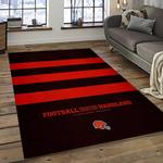 nfl cleveland browns football team logo sport carpet rectangle area rug for living room dark room cb73