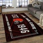 nfl cleveland browns football team logo sport carpet rectangle area rug for living room dark room cb82