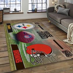 NFL Cleveland Browns Rectangle Rug Personalized Non-Slip Carpet Gift For Football Fans CB83