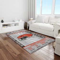 nfl cleveland browns football team logo sport carpet rectangle area rug for living room light room cb02