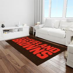 nfl cleveland browns football team logo sport carpet rectangle area rug for living room light room cb03