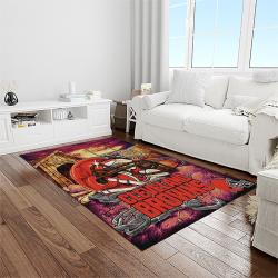 nfl cleveland browns football team logo sport carpet rectangle area rug for living room light room cb06