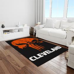 nfl cleveland browns football team logo sport carpet rectangle area rug for living room light room cb08