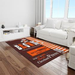 nfl cleveland browns football team logo sport carpet rectangle area rug for living room light room cb12