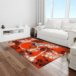 nfl cleveland browns football team logo sport carpet rectangle area rug for living room light room cb16