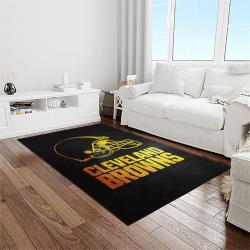 nfl cleveland browns football team logo sport carpet rectangle area rug for living room light room cb18