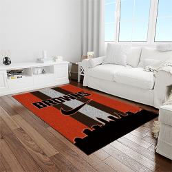 nfl cleveland browns football team logo sport carpet rectangle area rug for living room light room cb19