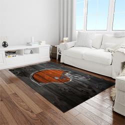 nfl cleveland browns football team logo sport carpet rectangle area rug for living room light room cb23