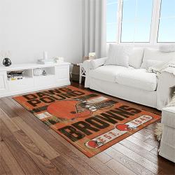 nfl cleveland browns football team logo sport carpet rectangle area rug for living room light room cb24