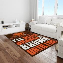 nfl cleveland browns football team logo sport carpet rectangle area rug for living room light room cb25