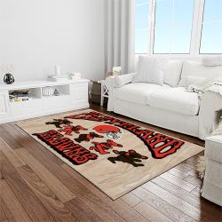 nfl cleveland browns football team logo sport carpet rectangle area rug for living room light room cb29