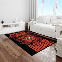 nfl cleveland browns football team logo sport carpet rectangle area rug for living room light room cb30