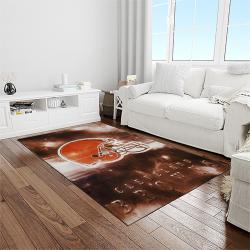 nfl cleveland browns football team logo sport carpet rectangle area rug for living room light room cb34