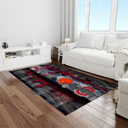 nfl cleveland browns football team logo sport carpet rectangle area rug for living room light room cb35