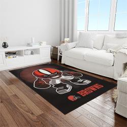 nfl cleveland browns football team logo sport carpet rectangle area rug for living room light room cb40