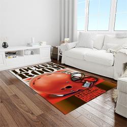 nfl cleveland browns football team logo sport carpet rectangle area rug for living room light room cb47