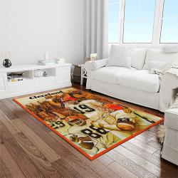 nfl cleveland browns football team logo sport carpet rectangle area rug for living room light room cb62