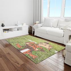 nfl cleveland browns football team logo sport carpet rectangle area rug for living room light room cb64