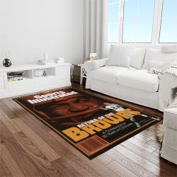nfl cleveland browns football team logo sport carpet rectangle area rug for living room light room cb66