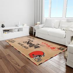 nfl cleveland browns football team logo sport carpet rectangle area rug for living room light room cb68