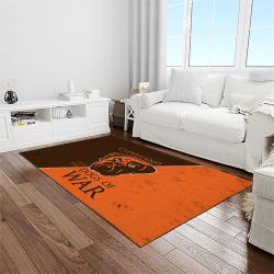 nfl cleveland browns football team logo sport carpet rectangle area rug for living room light room cb72