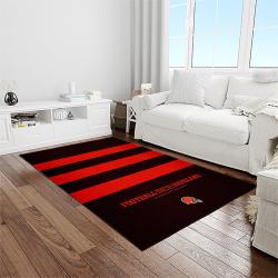 nfl cleveland browns football team logo sport carpet rectangle area rug for living room light room cb73