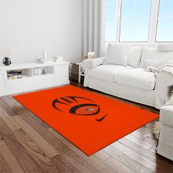 nfl cleveland browns football team logo sport carpet rectangle area rug for living room light room cb75