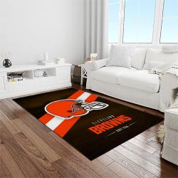 nfl cleveland browns football team logo sport carpet rectangle area rug for living room light room cb76
