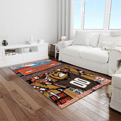nfl cleveland browns football team logo sport carpet rectangle area rug for living room light room cb79